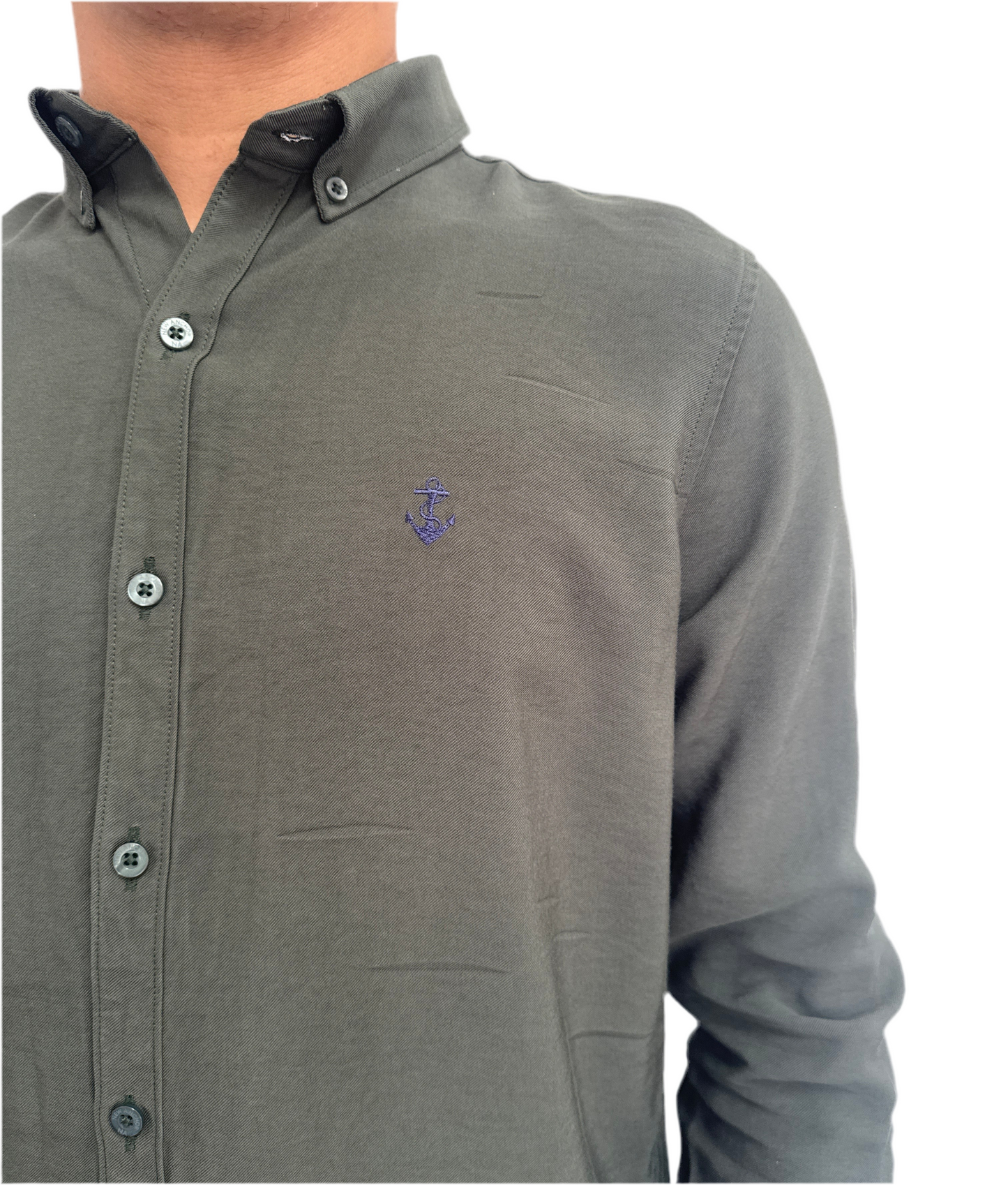 Camisa Verde Oscuro en rayón