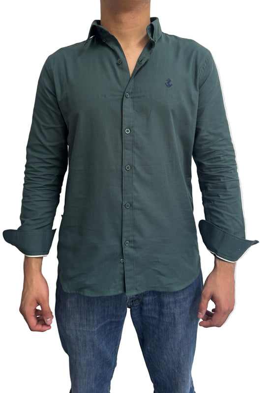 Camisa Oxford Verde Oscuro
