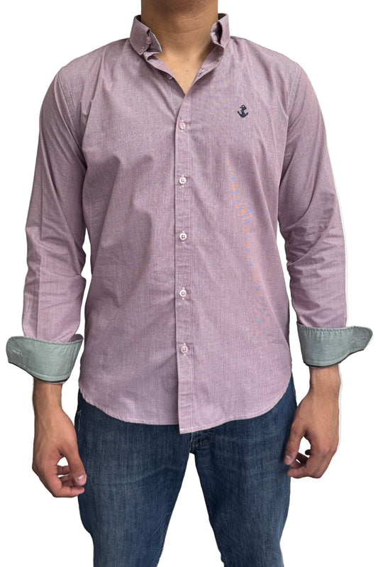 Camisa Punteado Vino