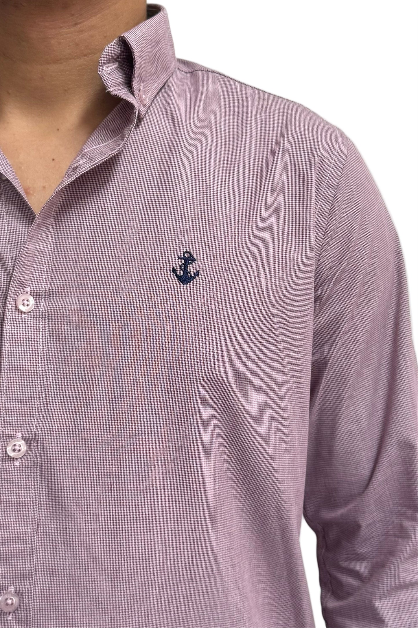 Camisa Punteado Vino