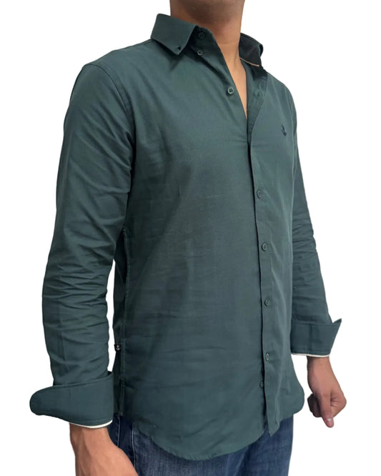 Camisa Oxford Verde Oscuro