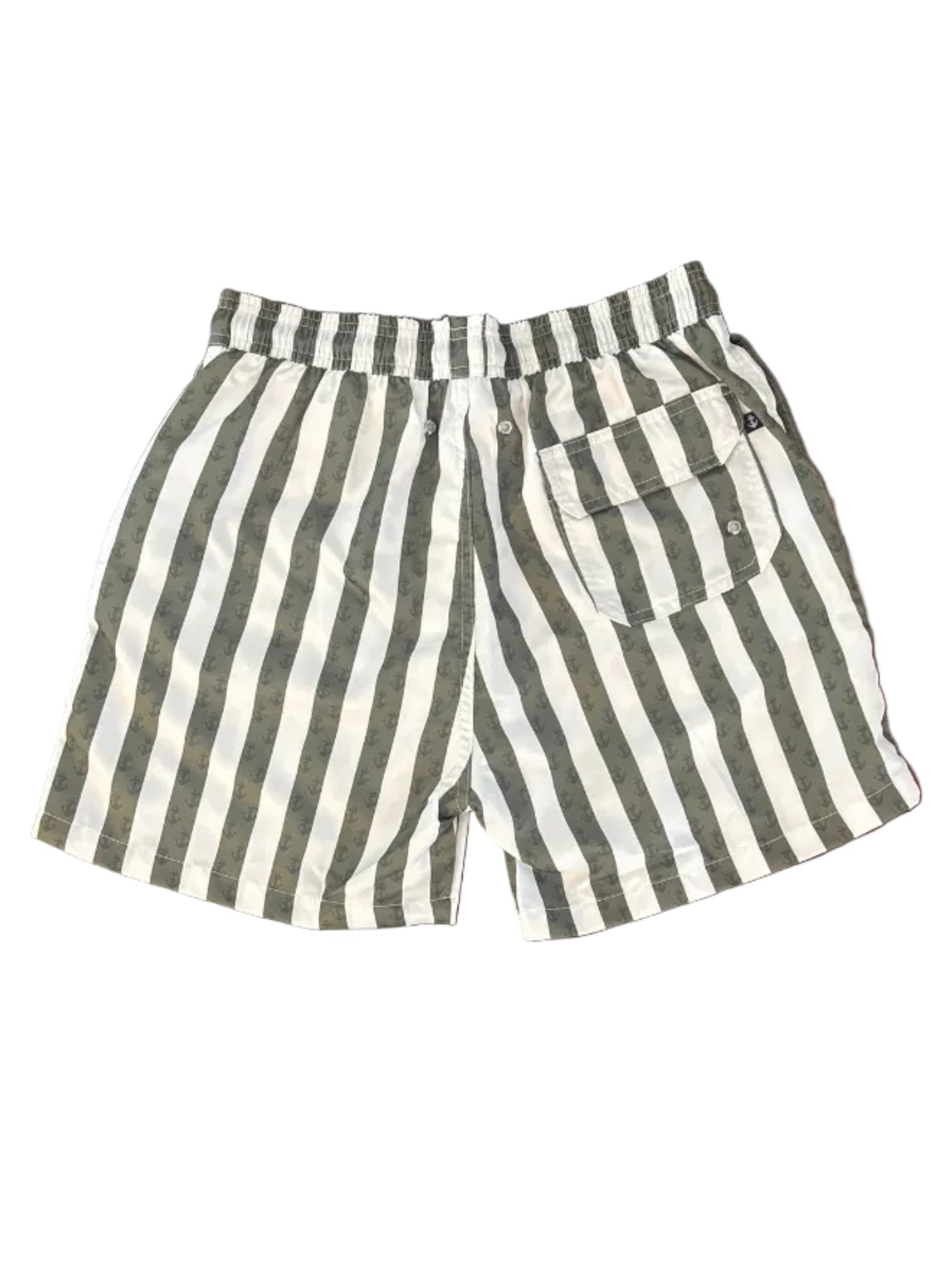 Green and white striped shorts