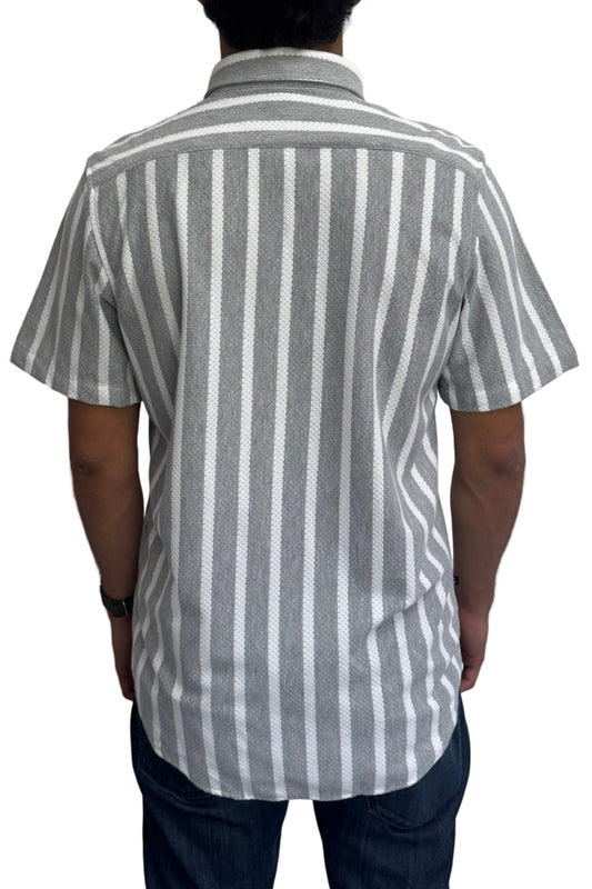 Camisa en texturas Gris Rayas Blancas