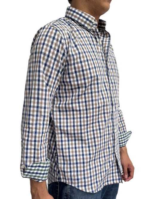 Camisa Cuadros Azul y Café