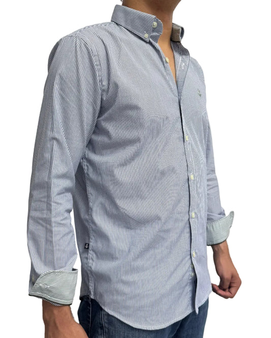 Camisa Rayas Delgadas Navy