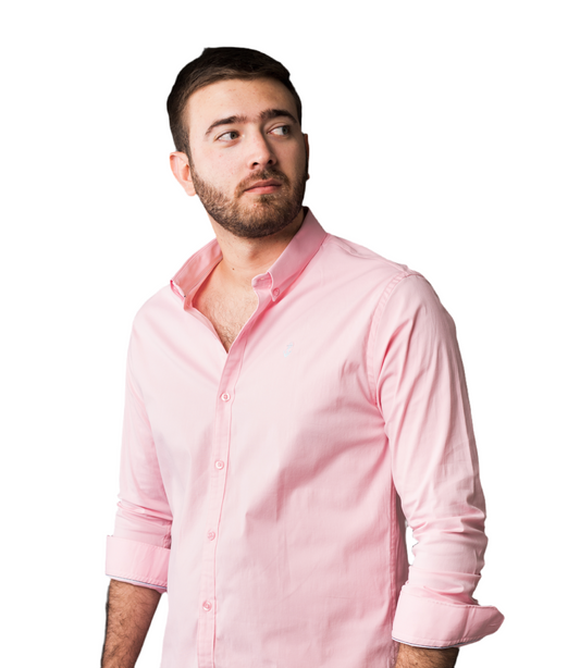 Camisa Rosada A Azul Claro