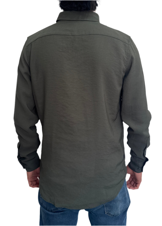 Camisa Verde Oscuro en rayón
