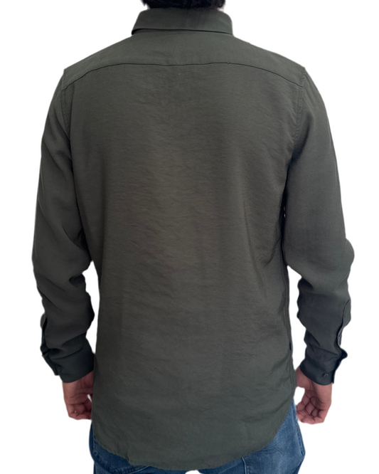 Camisa Verde Oscuro en rayón