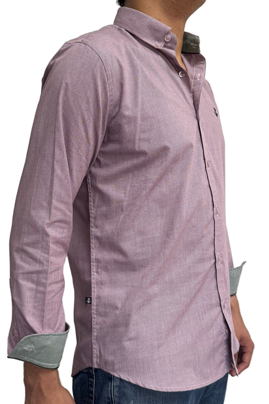 Camisa Punteado Vino