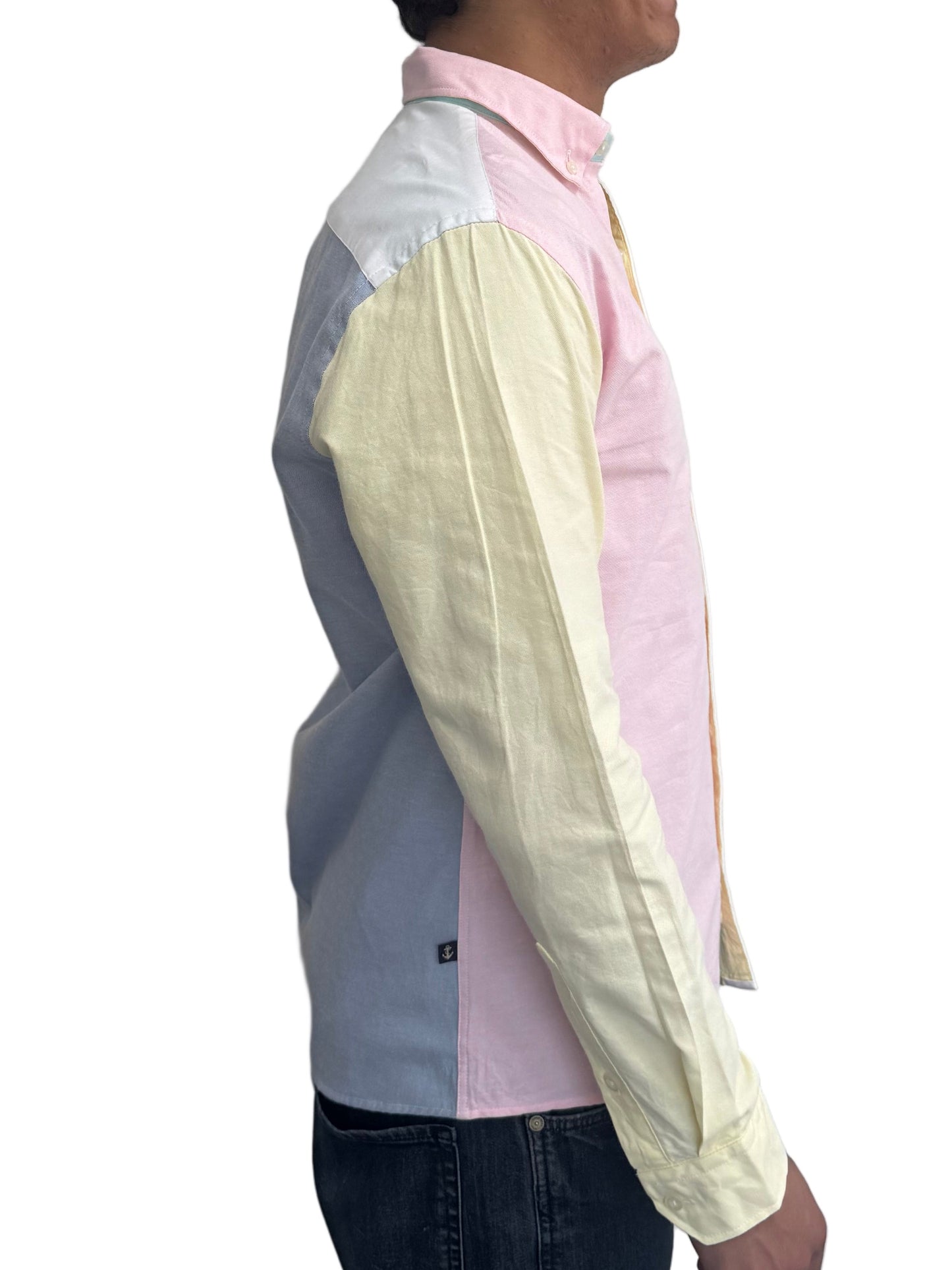 Camisa Oxford Multicolor Rosada y Amarilla