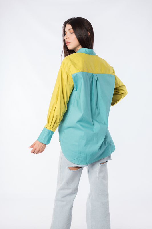 Blusón Verde Limón y Turquesa