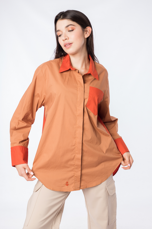 Blusón Caramelo y Naranja