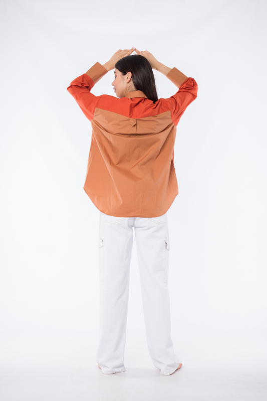 Blusón Naranja y Caramelo