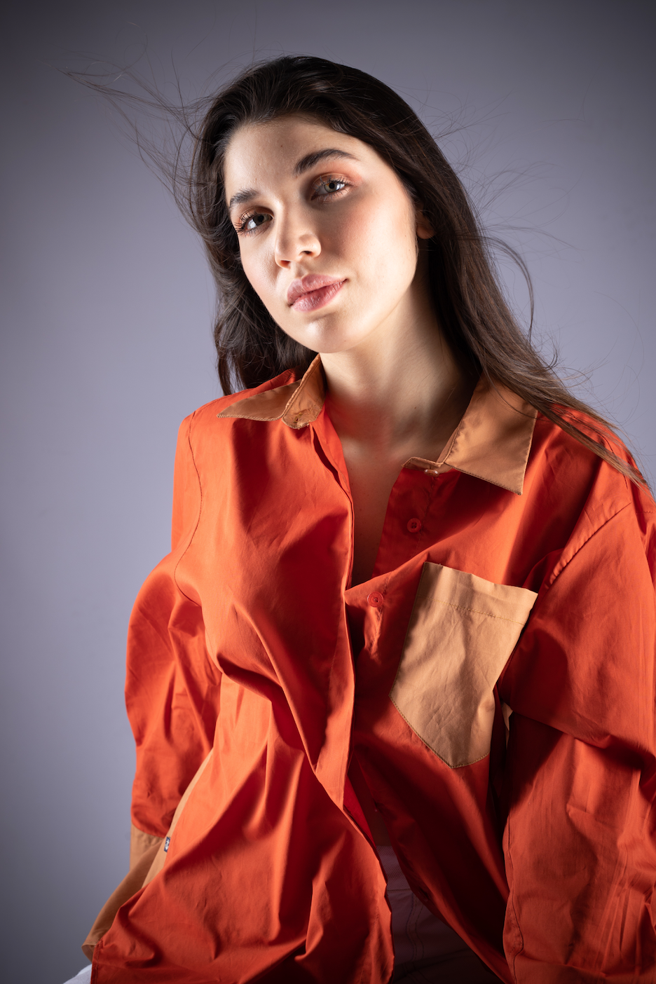 Blusón Naranja y Caramelo