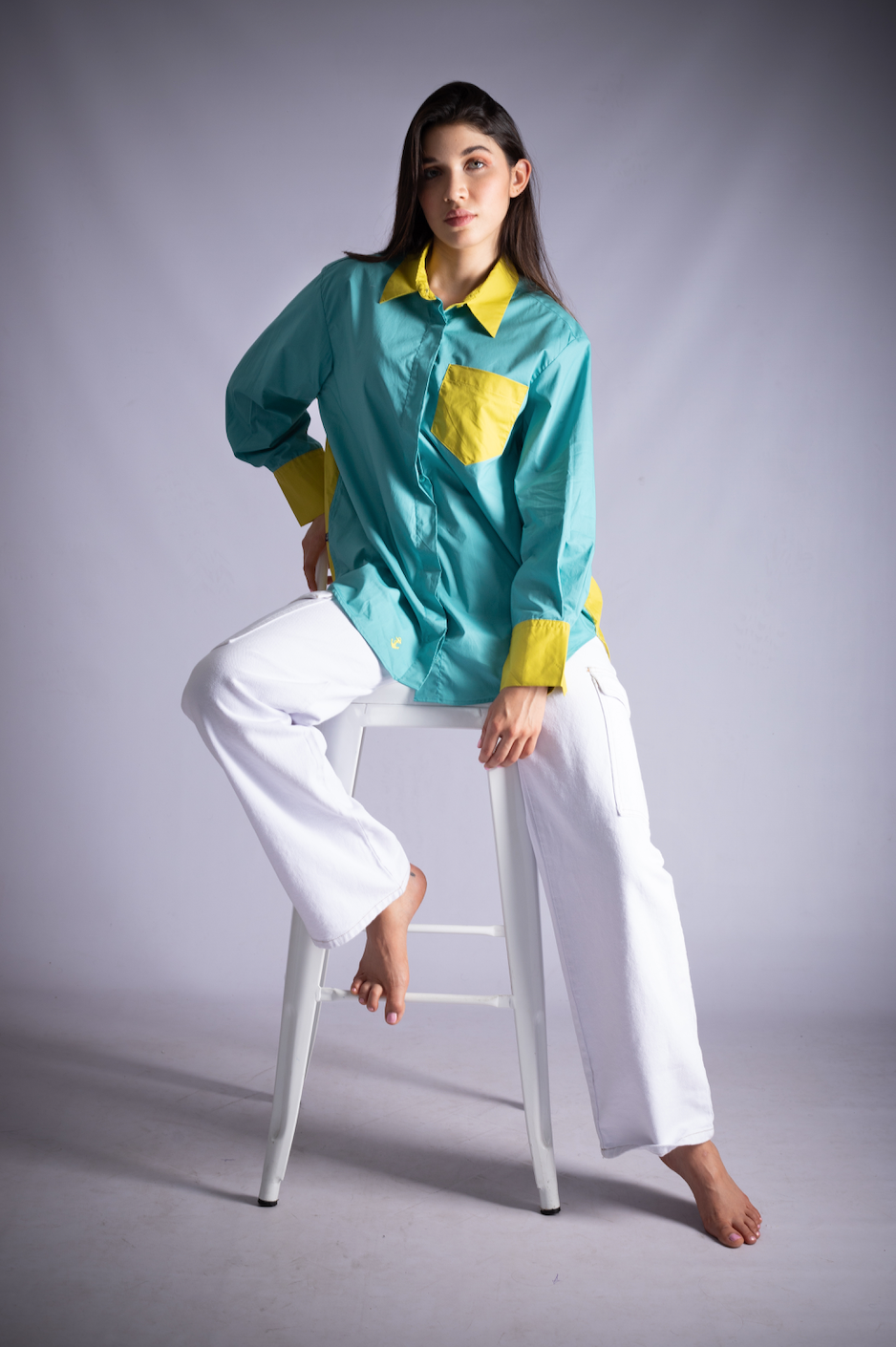 Blusón Turquesa y Limón
