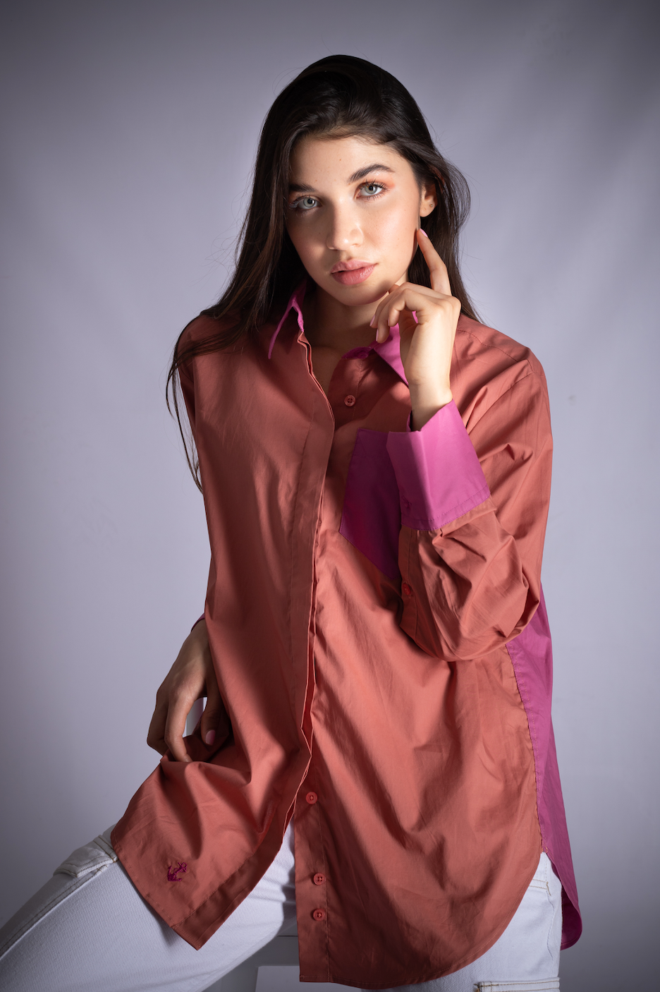 Blusón Palo de Rosa y Fucsia