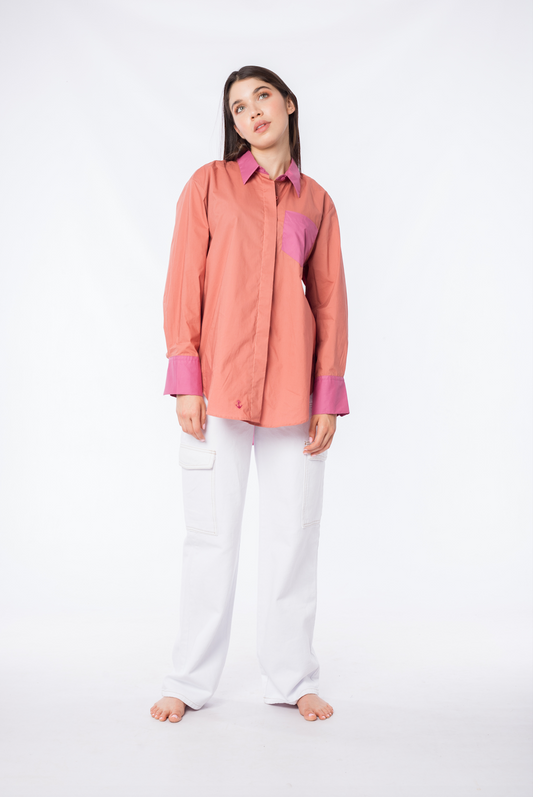 Blusón Palo de Rosa y Fucsia