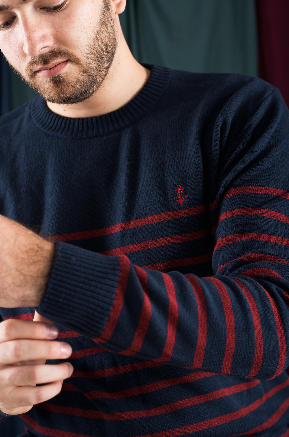 Saco Navy Rayas Rojas