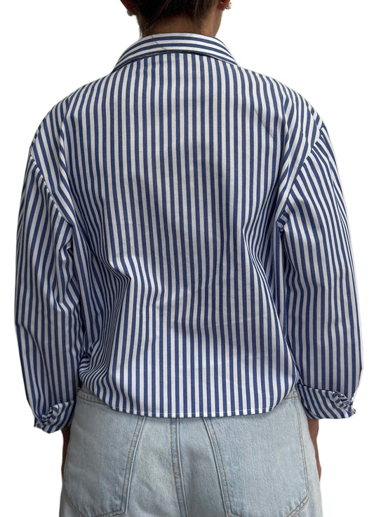 Navy Striped Blouse