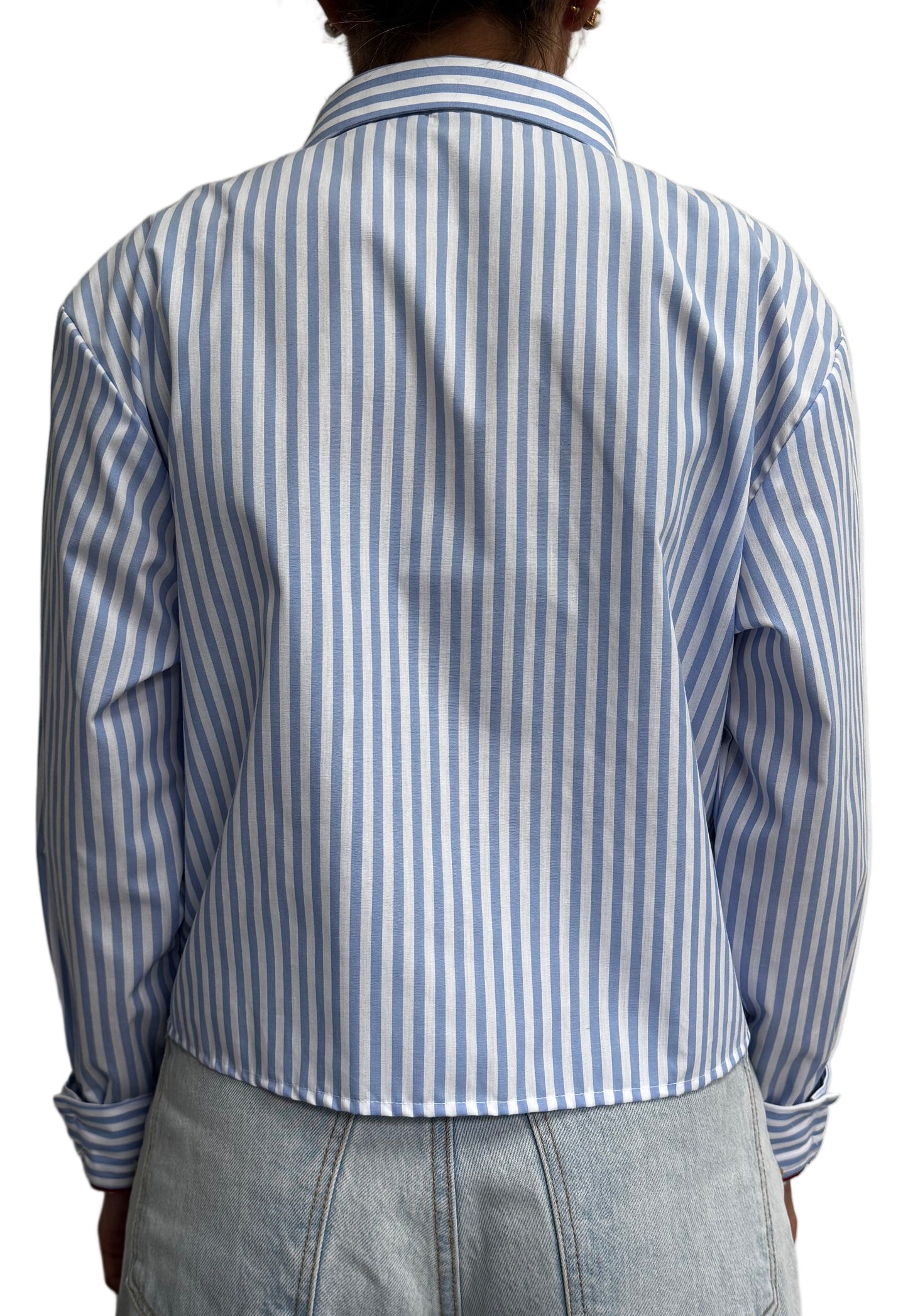 Blusa Rayas Azul Claro