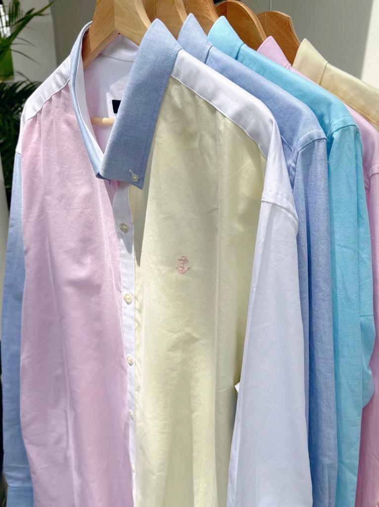 Camisa Oxford Multicolor Amarilla y Rosada