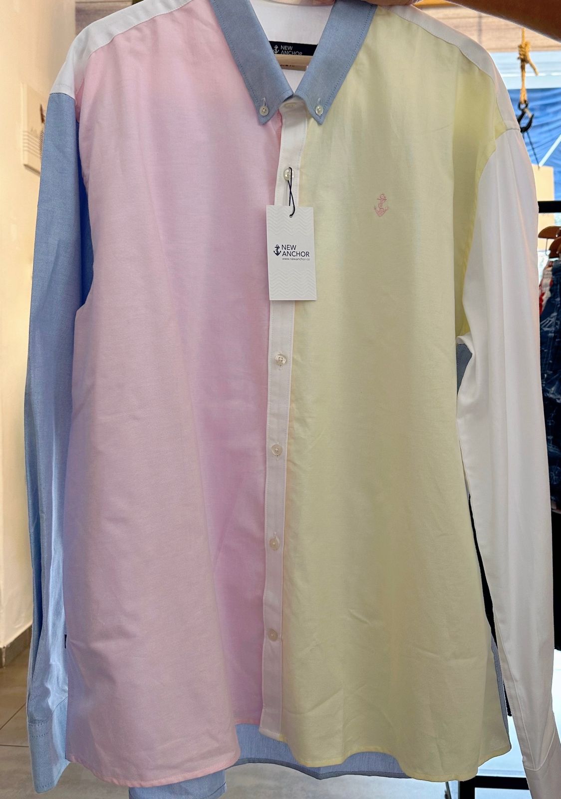 Camisa Oxford Multicolor Amarilla y Rosada