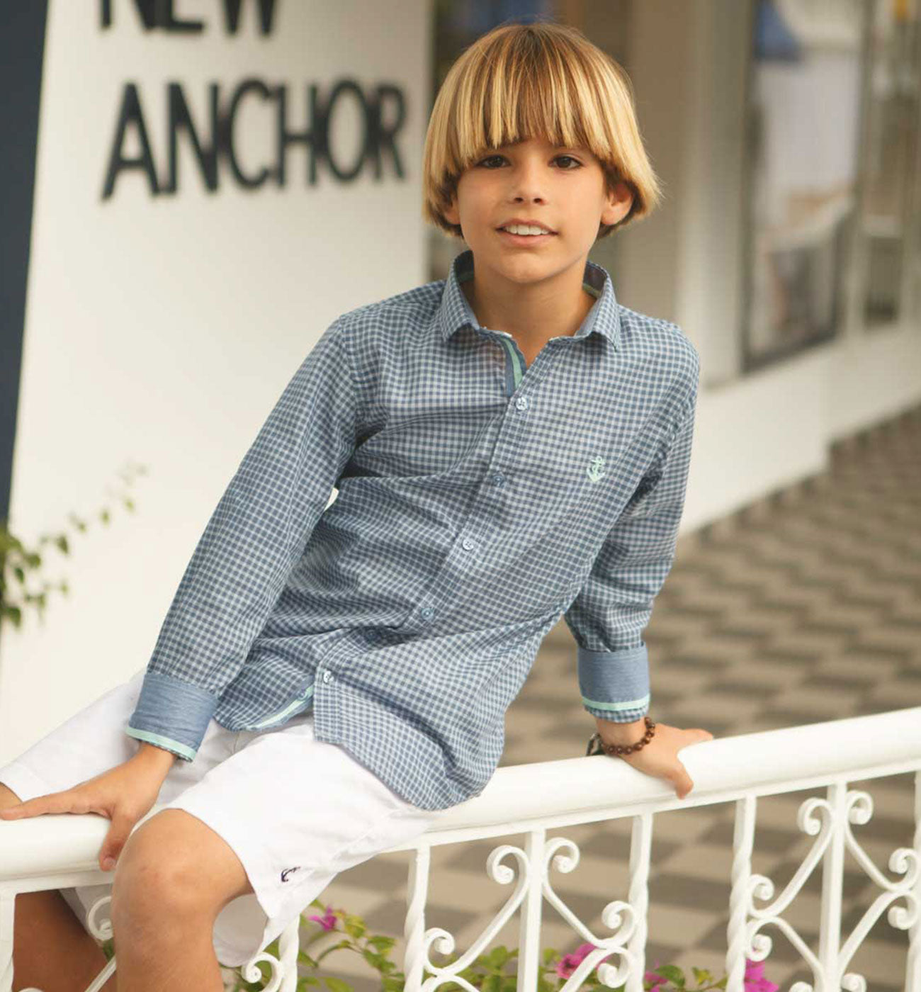 Camisa Niño Cuadros Azules