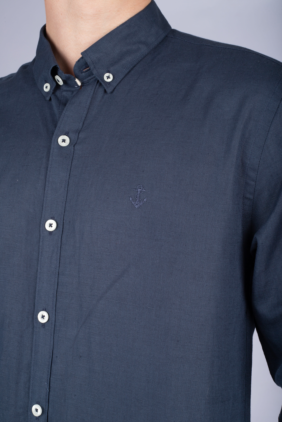 Camisa de Lino Azul Navy
