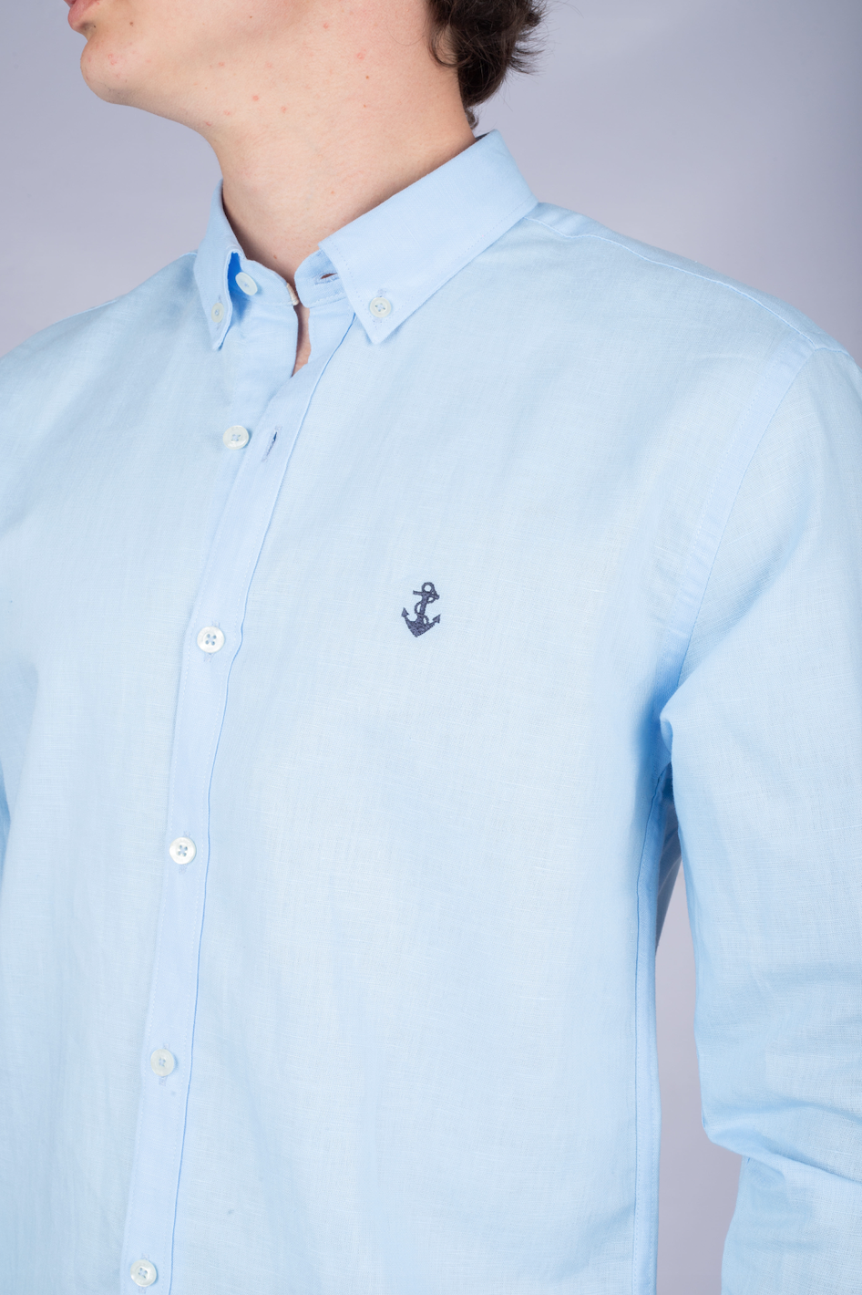 Camisa Lino Azul Cielo