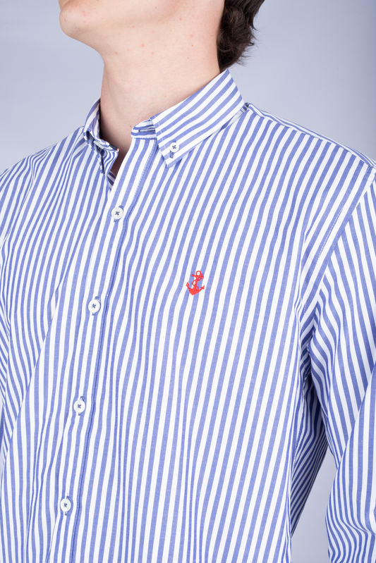 Camisa Rayas Azules A Roja
