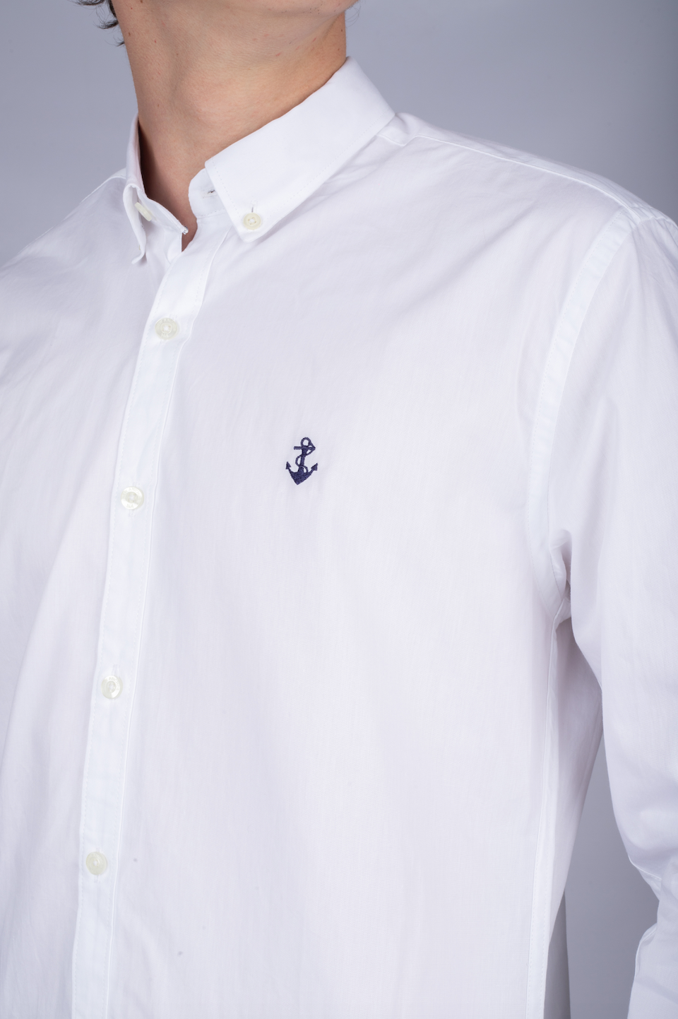 Camisa Blanca A Navy