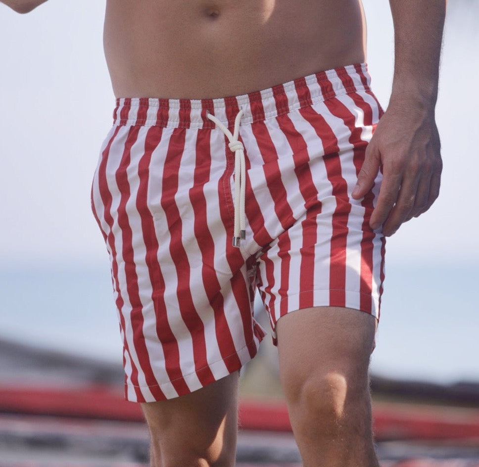Red Striped Shorts