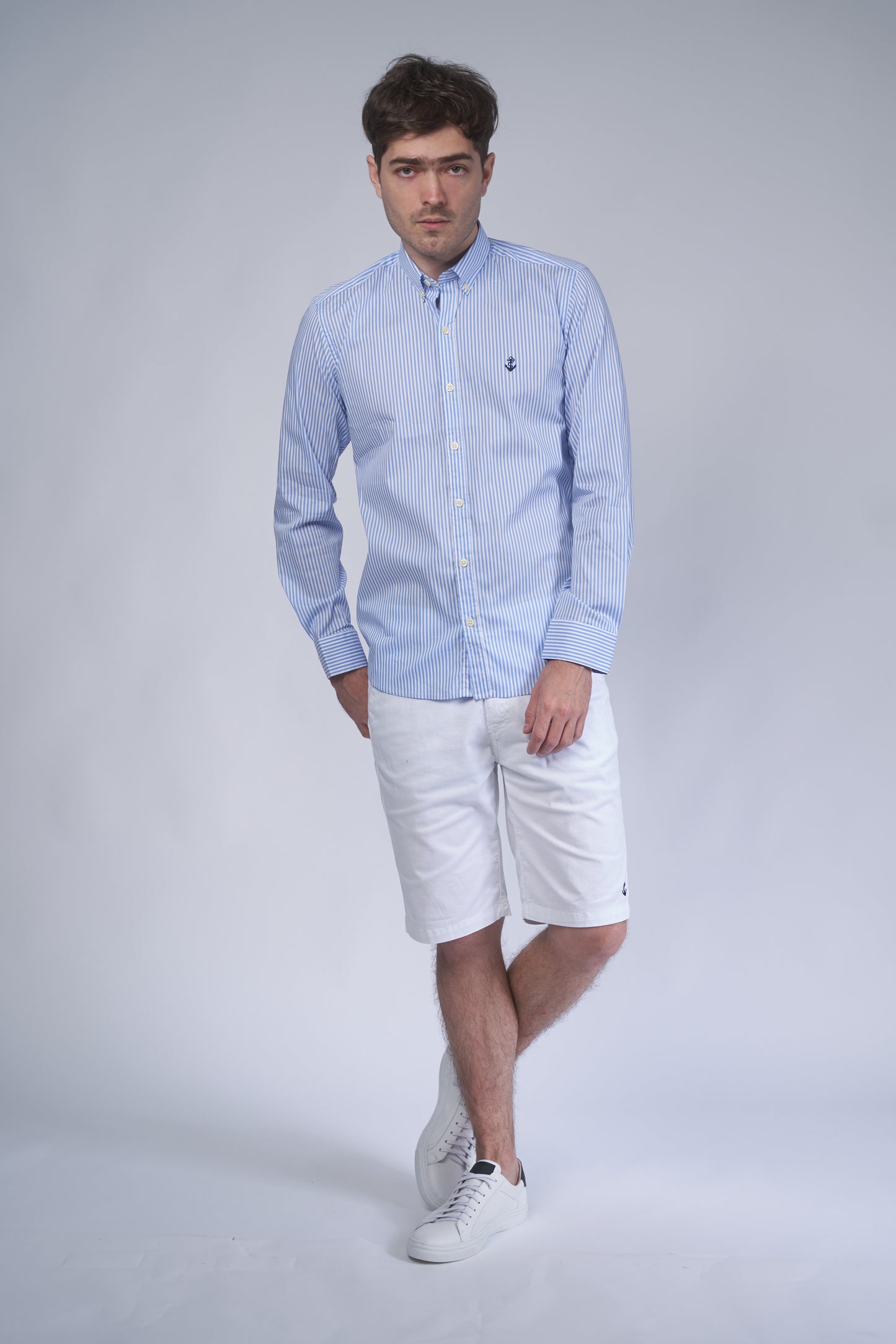 Camisa Rayas Azul Claro