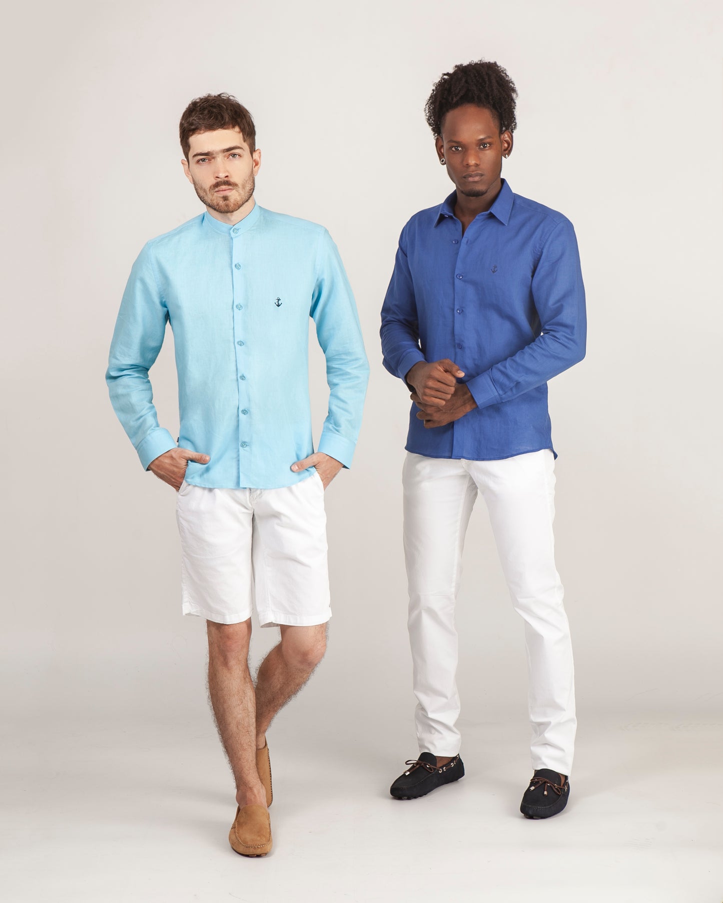 Camisa de Lino Azul Rey