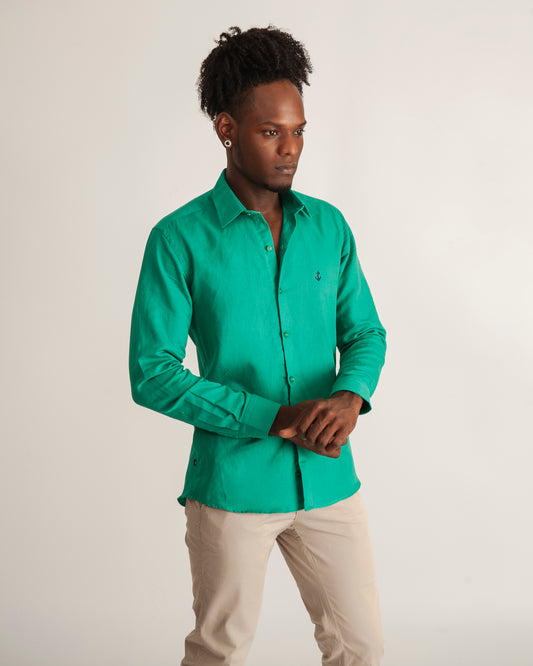 Camisa de Lino Verde