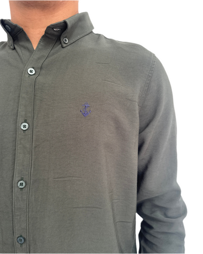 Camisa Verde Oscuro en rayón
