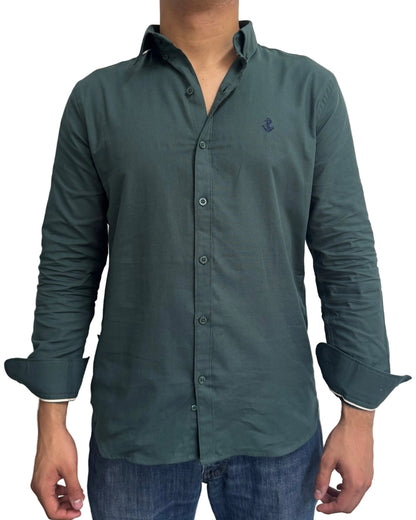 Camisa Oxford Verde Oscuro
