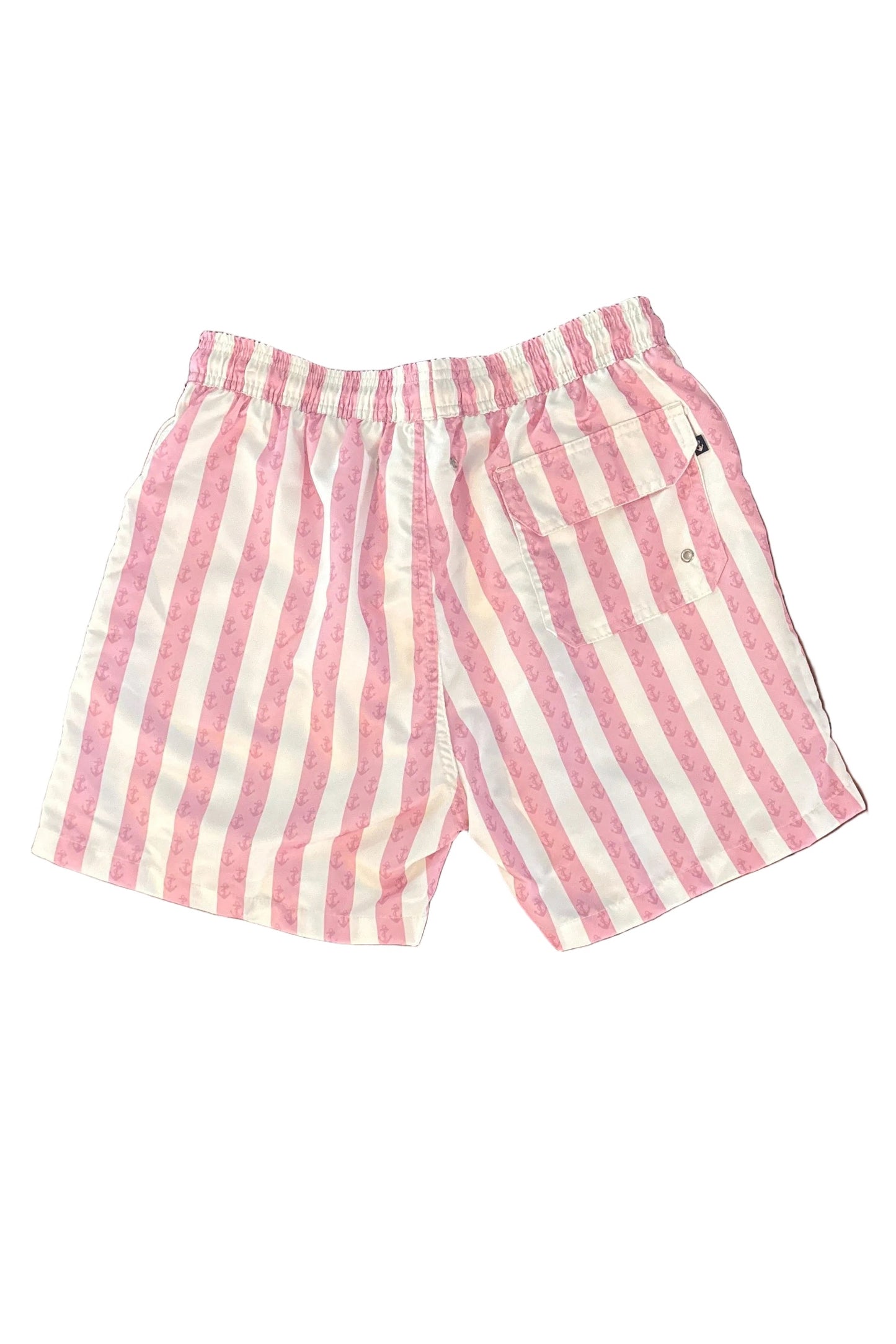 Pink and white striped shorts