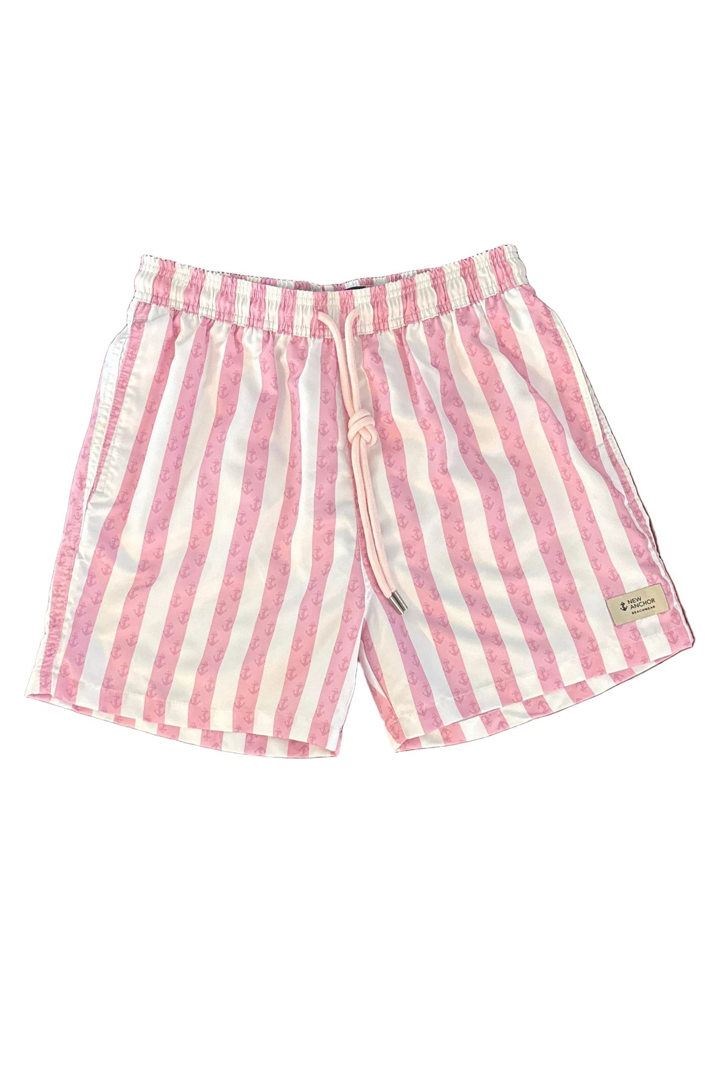 Pink and white striped shorts
