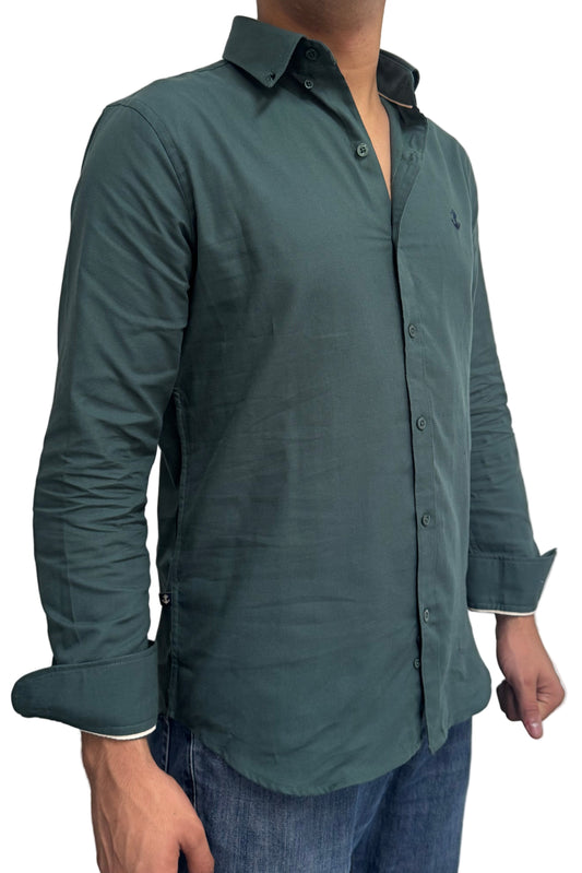 Camisa Oxford Verde Oscuro
