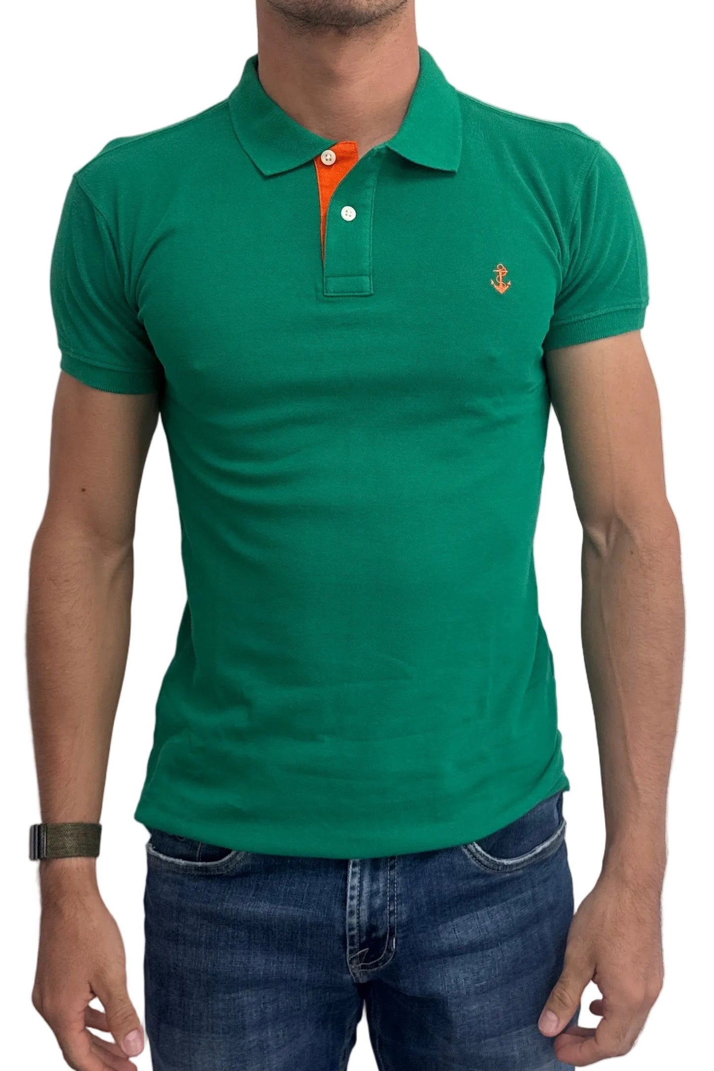Green polo shirt