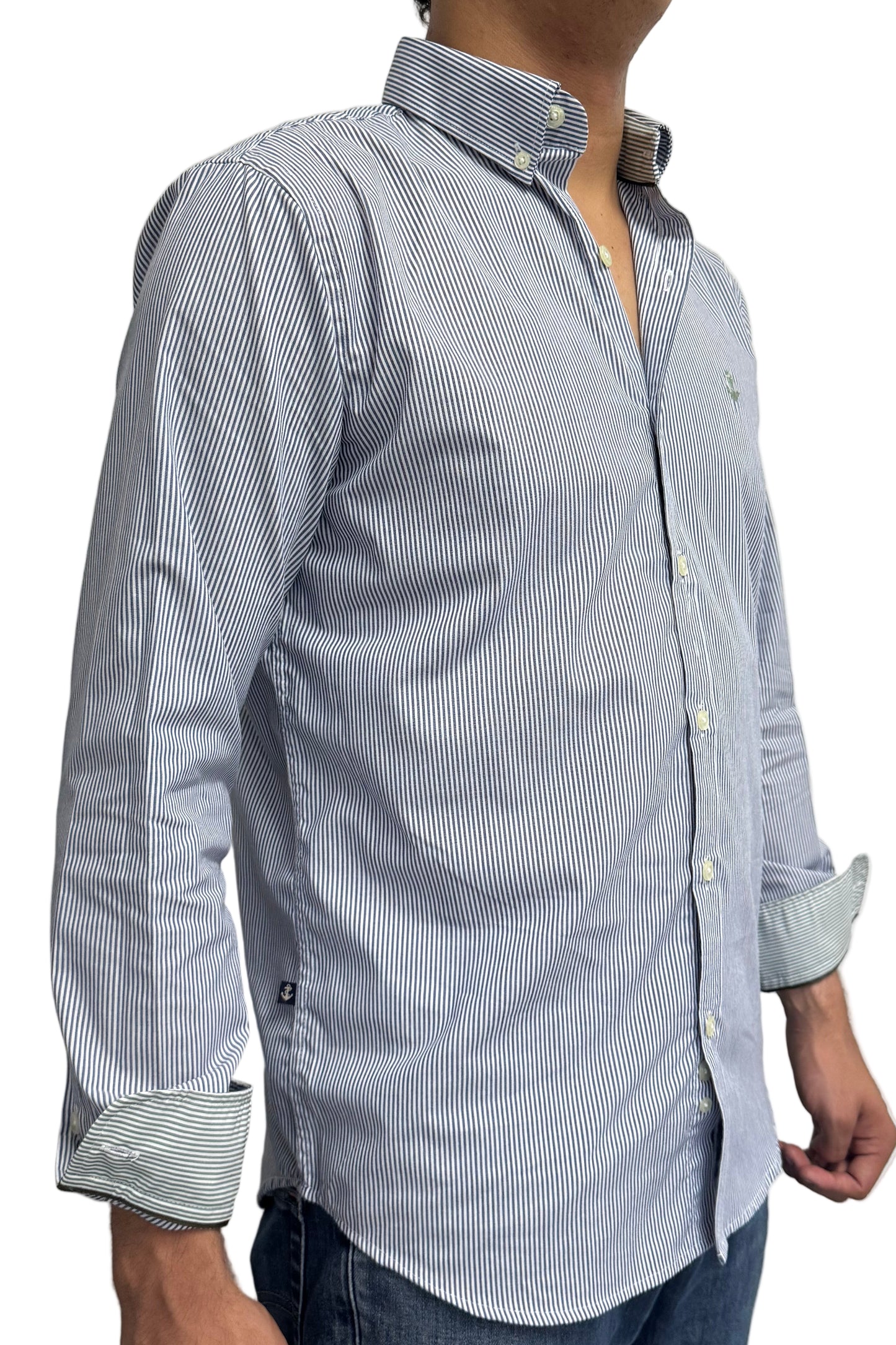 Camisa Rayas Delgadas Navy