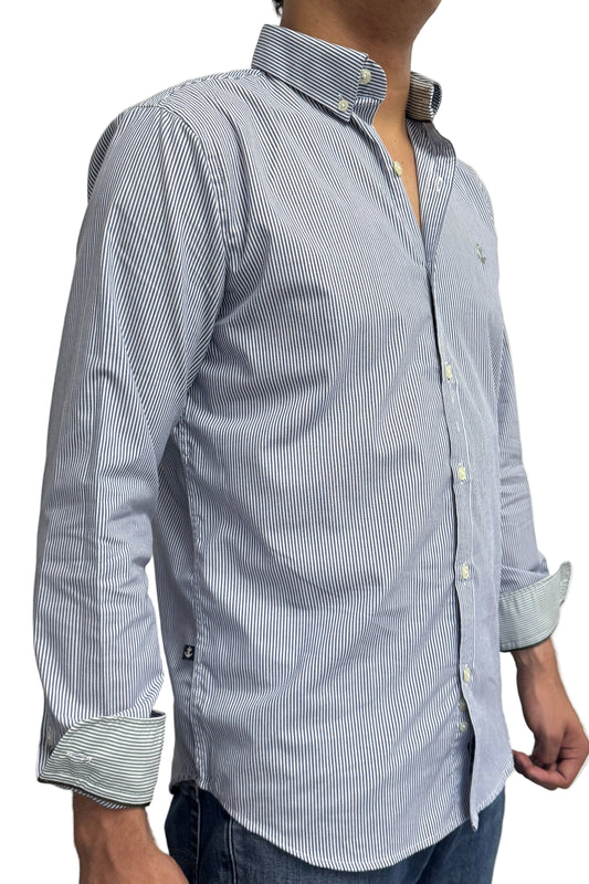 Camisa Rayas Delgadas Navy