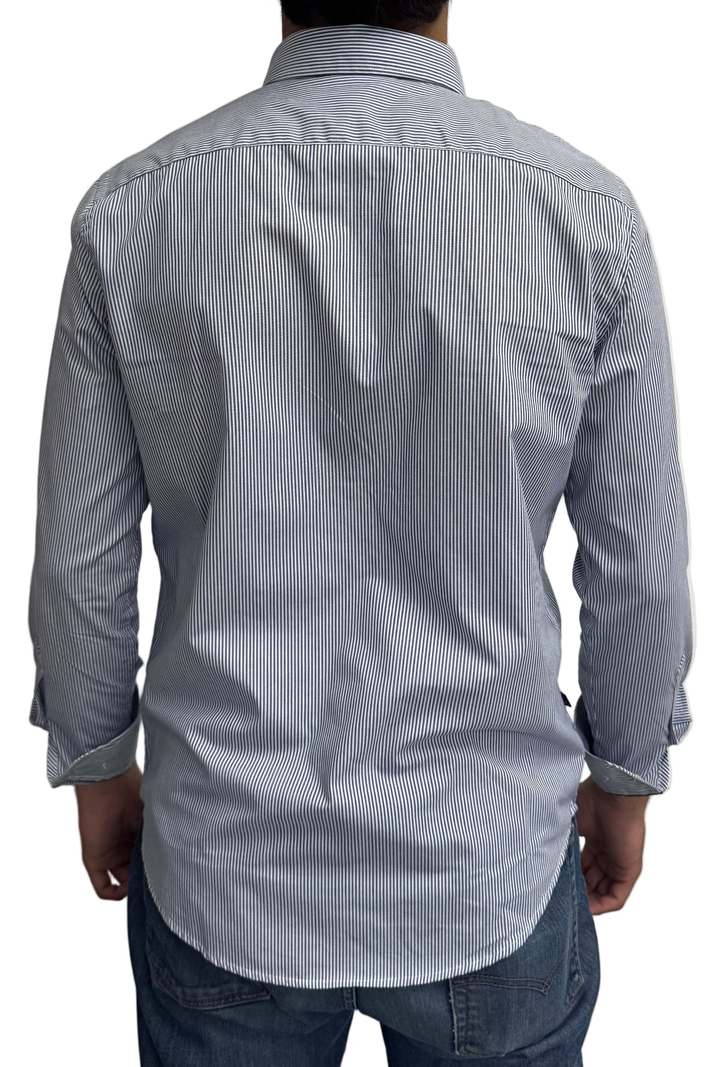 Camisa Rayas Delgadas Navy