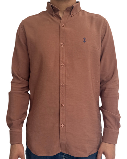 Camisa Café en rayón