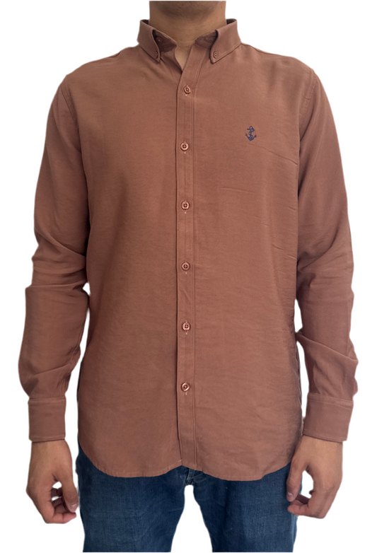 Camisa Café en rayón