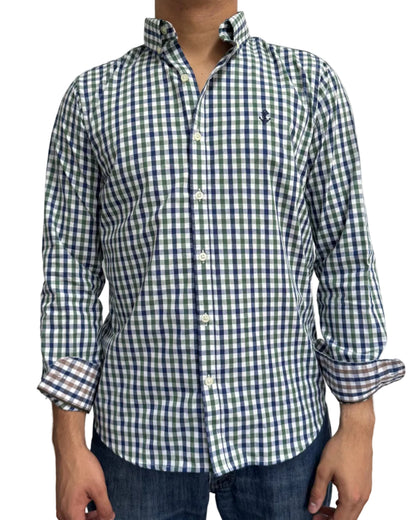 Camisa Cuadros Azul y Verde