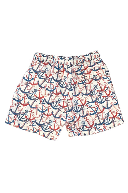 Pantaloneta Blanca Anclas Niño