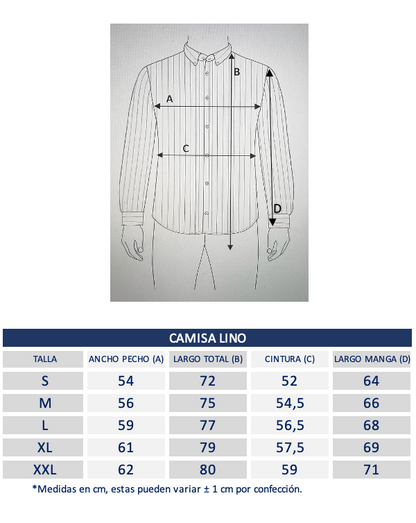Camisa de Lino Navy y Rayas Blancas