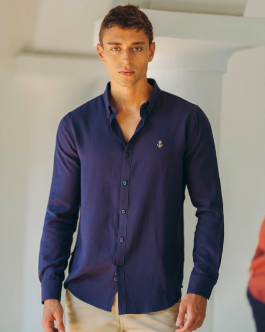 Camisa Navy en rayón